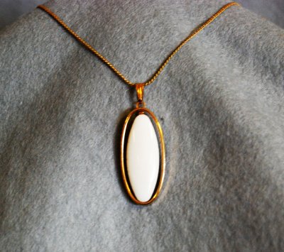 Hänge med kedja GF platta 3,5x1,4cm